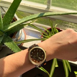 Michael Kors chronograph watch tortoise brown and gold